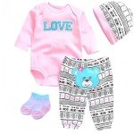 Cute Bear 'Love' Pattern Clothing Set for Reborn Dolls