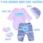 Cute Bear 'Love' Pattern Clothing Set for Reborn Dolls