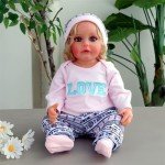 Cute Bear 'Love' Pattern Clothing Set for Reborn Dolls