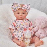 Floral Reborn Baby Doll Clothes Set, 4 Pcs