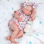 Floral Reborn Baby Doll Clothes Set, 4 Pcs