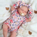 Floral Reborn Baby Doll Clothes Set, 4 Pcs