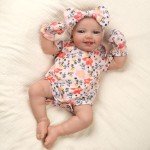 Floral Reborn Baby Doll Clothes Set, 4 Pcs
