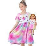 Matching Unicorn Pajamas for Girls and Dolls