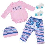 Adorable Reborn Doll Clothes Set – Cat Pattern