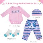 Adorable Reborn Doll Clothes Set – Cat Pattern