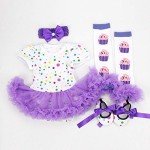 Purple Dot Tutu Dress Set for Reborn Dolls