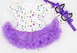 Purple Dot Tutu Dress Set for Reborn Dolls