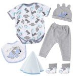 6-Piece Dinosaur Clothes Set for Reborn Dolls