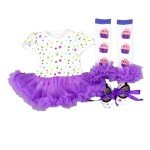 Purple Dot Tutu Dress Set for Reborn Dolls