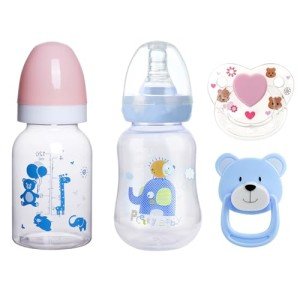 4 Pcs Baby Doll Bottles & Pacifiers Set