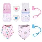Baby Doll Feeding Set with Bottles and Bibs