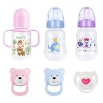 6-Piece Baby Doll Bottles & Magnetic Pacifiers Set