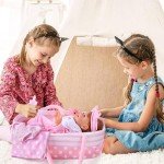 8-Piece Reborn Baby Doll Clothes Set with Bassinet