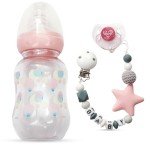 Cute Pink Bottle & Pacifier Set for Reborn Dolls