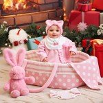 8-Piece Reborn Baby Doll Clothes Set with Bassinet