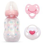 Pink Pacifier and Bottle Set for Reborn Dolls