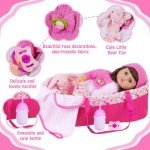 10 Pcs Baby Doll Clothes with Bassinet Set