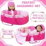 10 Pcs Baby Doll Clothes with Bassinet Set