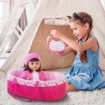 10 Pcs Baby Doll Clothes with Bassinet Set
