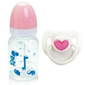 Pink Pacifier and Bottle Set for Reborn Dolls