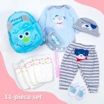 Blue Puppy Outfit Set for Reborn Dolls, 11 Pcs
