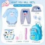 8-Piece Blue Puppy Outfit Set for Reborn Dolls