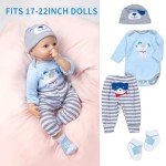 8-Piece Blue Puppy Outfit Set for Reborn Dolls