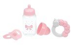 Pink Baby Doll Bottle, Rattle & Pacifier Set