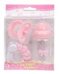 Pink Baby Doll Bottle, Rattle & Pacifier Set