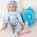 8-Piece Blue Puppy Outfit Set for Reborn Dolls
