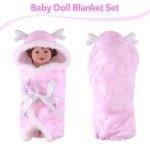 3-Piece Reborn Doll Blanket Set with Accessories
