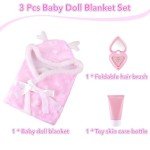 3-Piece Reborn Doll Blanket Set with Accessories
