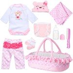 Reborn Doll Clothing Set with Bassinet Accessories