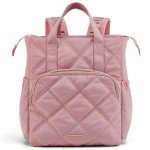Lightweight Pink Quilted Diaper Bag Backpack