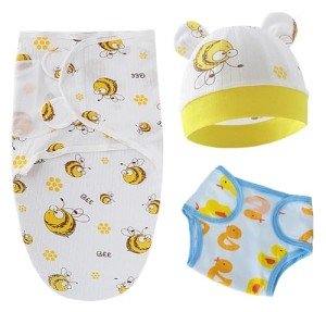 Reborn Dolls Diaper, Swaddle Blanket & Hat Set