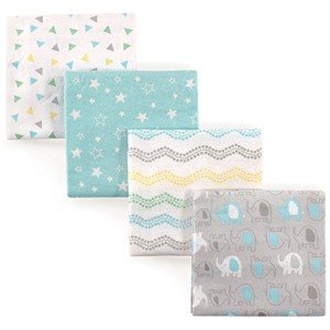 Luvable Friends Gray Elephant Flannel Blankets Set