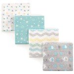 Luvable Friends Gray Elephant Flannel Blankets Set
