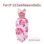 Reborn Baby Doll Blanket & Headband Set - Pink Floral