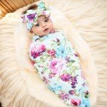 Flower Print Receiving Blanket and Headband Set