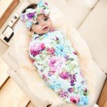 Flower Print Receiving Blanket and Headband Set