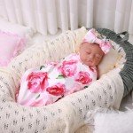 Reborn Baby Doll Blanket & Headband Set - Pink Floral