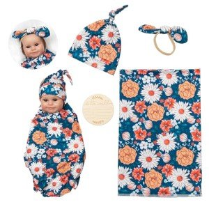 Reborn Baby Doll Swaddle Blanket and Hat Set