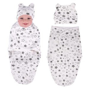 Reborn Baby Doll Swaddle Blanket and Hat Set