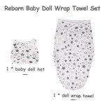 Reborn Baby Doll Swaddle Blanket and Hat Set