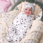 Reborn Baby Doll Swaddle Blanket and Hat Set