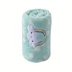 Cozy Green Rainbow Plush Baby Blanket for Dolls