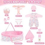 11-Piece Baby Doll Clothes & Bassinet Set