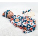 Reborn Doll Clothes Set with Blue Floral Accessories