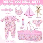 8-Piece Baby Doll Clothes Set with Bassinet